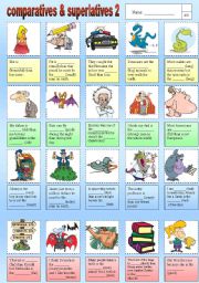 English Worksheet: comparatives &superlatives part 2