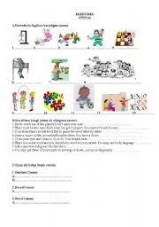 English Worksheet: games and sports