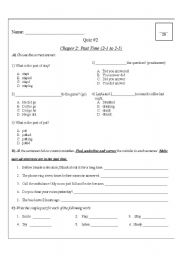 English worksheet: Past Simple TEST