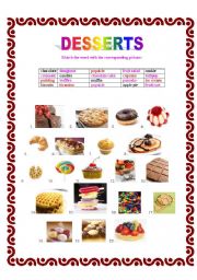 English Worksheet: Desserts