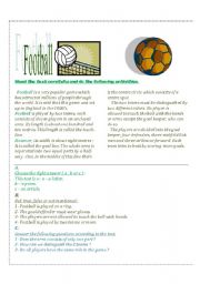 English Worksheet: football