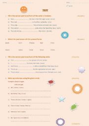 past simple of regular and irregular verbs - test