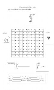 English Worksheet: COMPARATIVES