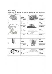 English worksheet: Long a Words