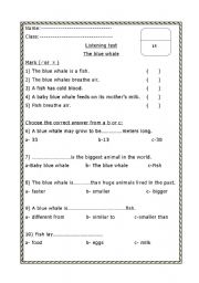 English Worksheet: A listening test