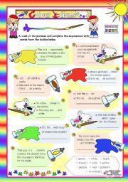 English Worksheet: Basic Colour Idioms for Elementary/Lower Intermediate Students  (1)