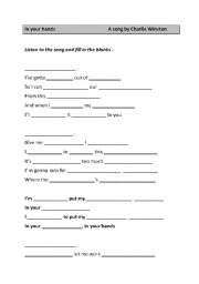 English Worksheet: In your hands by Charlie Winston