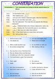 English Worksheet: Conversation for daily use