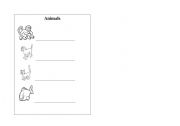 English worksheet: Animals