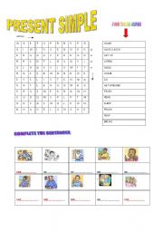 English worksheet: Present simple wordsearch