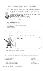 English Worksheet: The Simpsons: Present Simple activities