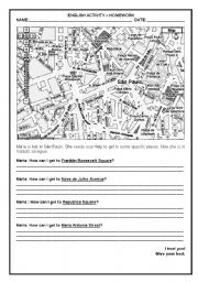 English Worksheet: Maria is lost.