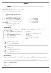 English worksheet: CONVERSATIONS