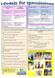 English Worksheet: Modals for speculations