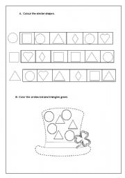 English Worksheet: shapes & colors