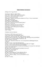 English Worksheet: Sample Telephone Conversation Dialogues