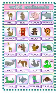 English Worksheet: wild animals (07.03.10)