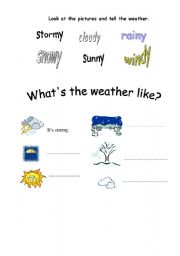 English worksheet: weather