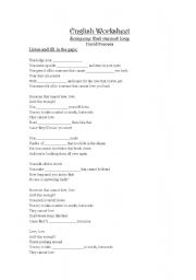 English worksheet: david fonseca lyrics