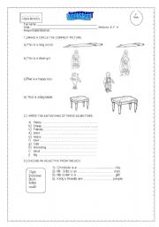 English worksheet: adjective grammar form