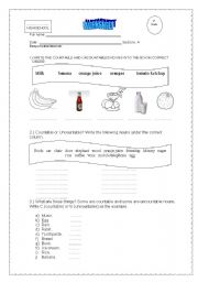 English worksheet: countables and uncountables