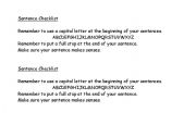 English Worksheet: Sentence checklis