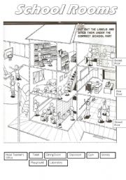 English Worksheet: Giving Directions inside the School