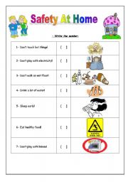 English Worksheet: Safety at Home