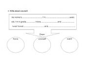 English worksheet: about myself