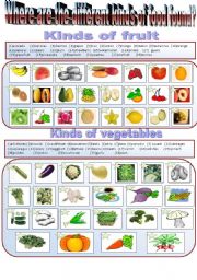 English Worksheet: Fruit and vegetables