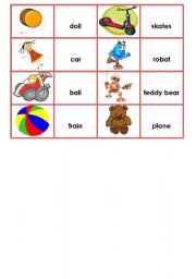 English Worksheet: toys domino first part