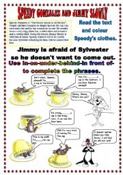 English Worksheet: SPEEDY GONZALEZ AND JIMMY SLOWLY