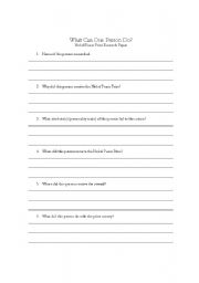 English worksheet: What One Person Can Do