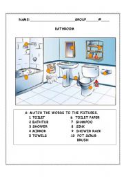 English Worksheet: THE BATHROOM