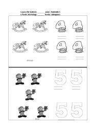 English worksheet: singular-plural with numbers