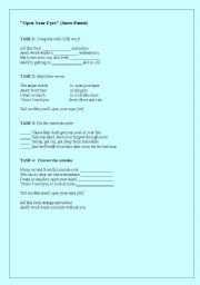 English worksheet: Open your eyes