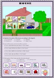 English Worksheet: PARTS OF THE HOUSE