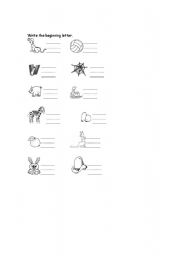 English Worksheet: Beginning Letter