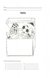 English worksheet: Toys