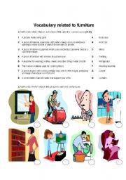 English Worksheet: Furniture Vocabulary