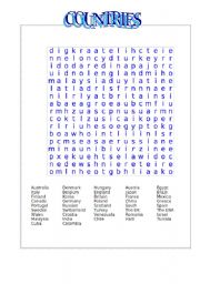 wordsearch countries and flags