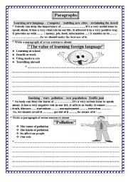 English Worksheet: How to write a paragraph