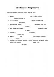 English Worksheet: The Present Progressive