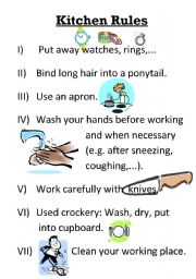 English Worksheet: kitchen rules