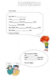 English Worksheet: HAVE HAS