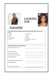 English worksheet: Looking for Paradise