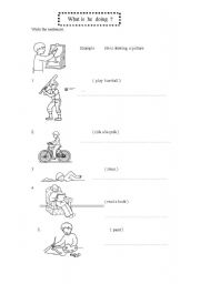 English Worksheet: What is he doing ?