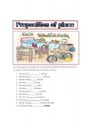 English Worksheet: preposition of place