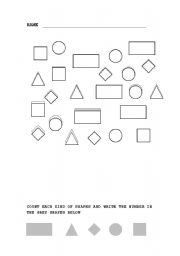 English Worksheet: Count the shapes