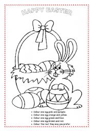 English Worksheet: Happy Ester to colour as required